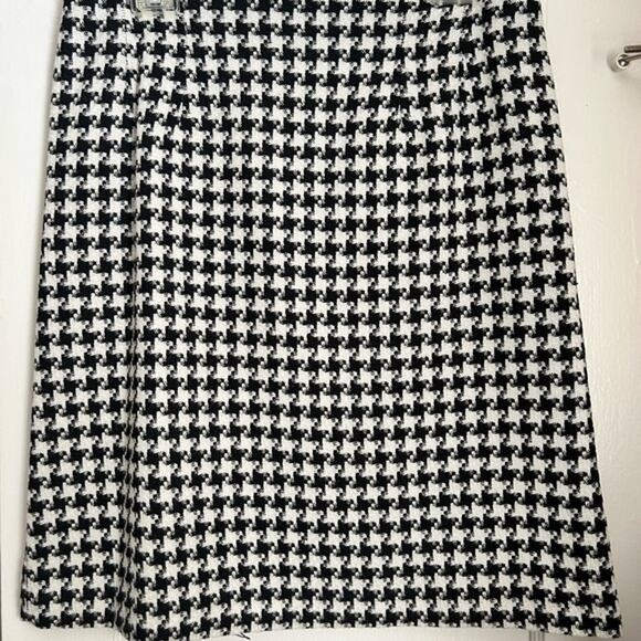 SUMMER SALE | Vintage J.G. Hook Black White Houndstooth Wool Skirt Size 12 - Picture 7 of 11